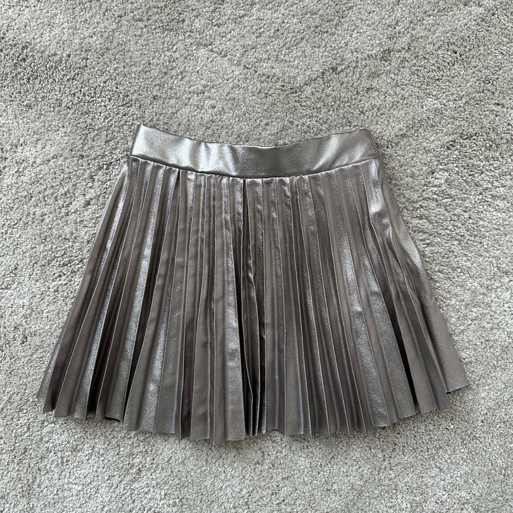 Metallic Pleated Skirt